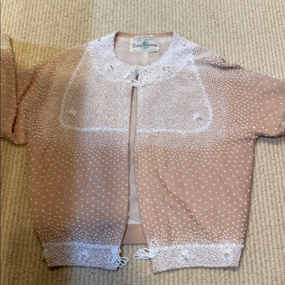 VINTAGE BEADED LAMBSWOOL SWEATER - Picture 3 of 16